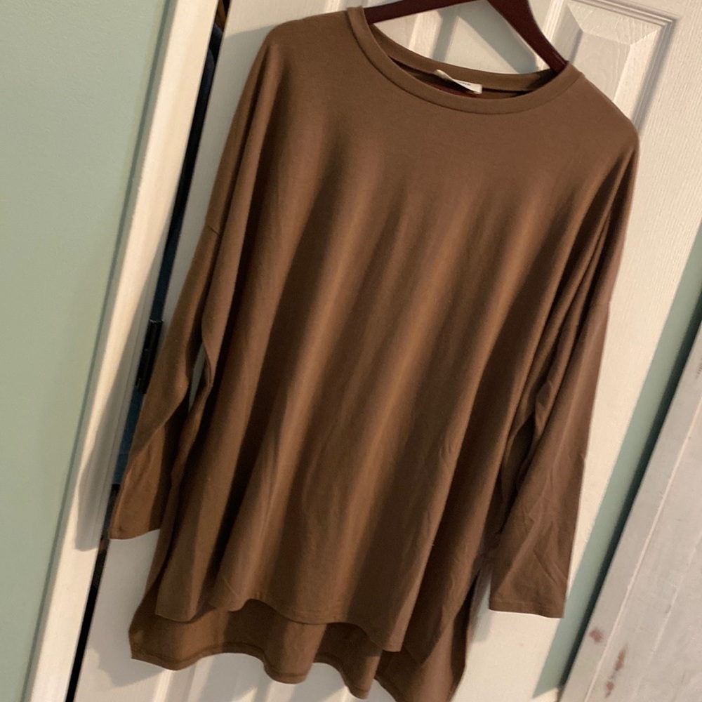 Zenana brown long sleeve tunic